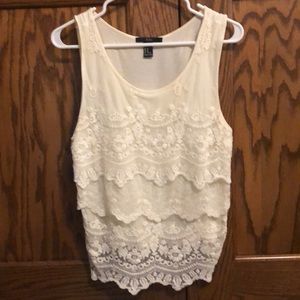 White lace tank top
